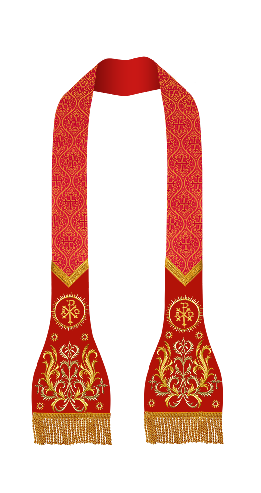 Set of 4 Catholic Stole with Embroidery Motif