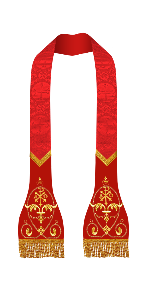 Set of 4 liturgical stole with embroidered motif