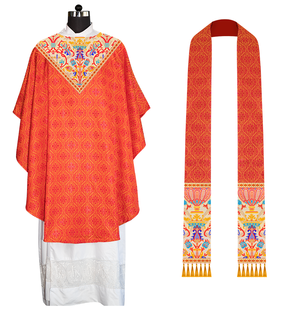 Tapestry Chasuble with Detailed Braids and Trims