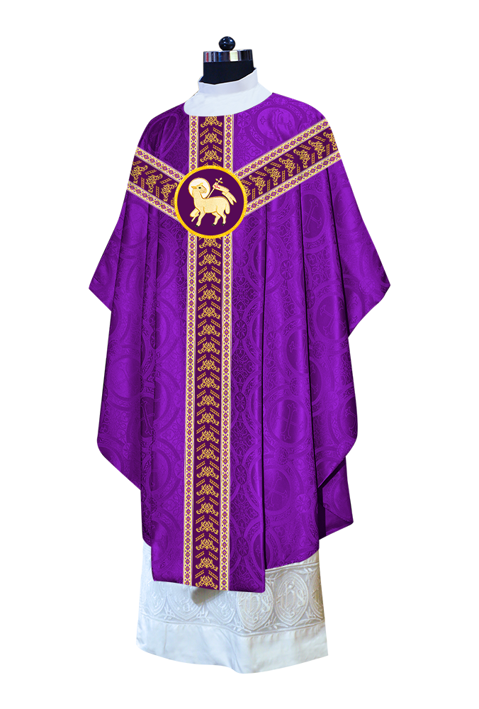Gothic Chasuble Vestments With Adorned Orphrey And Trims