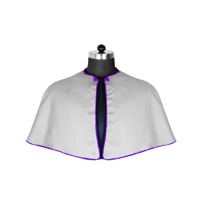 White Shoulder Cape with Trims