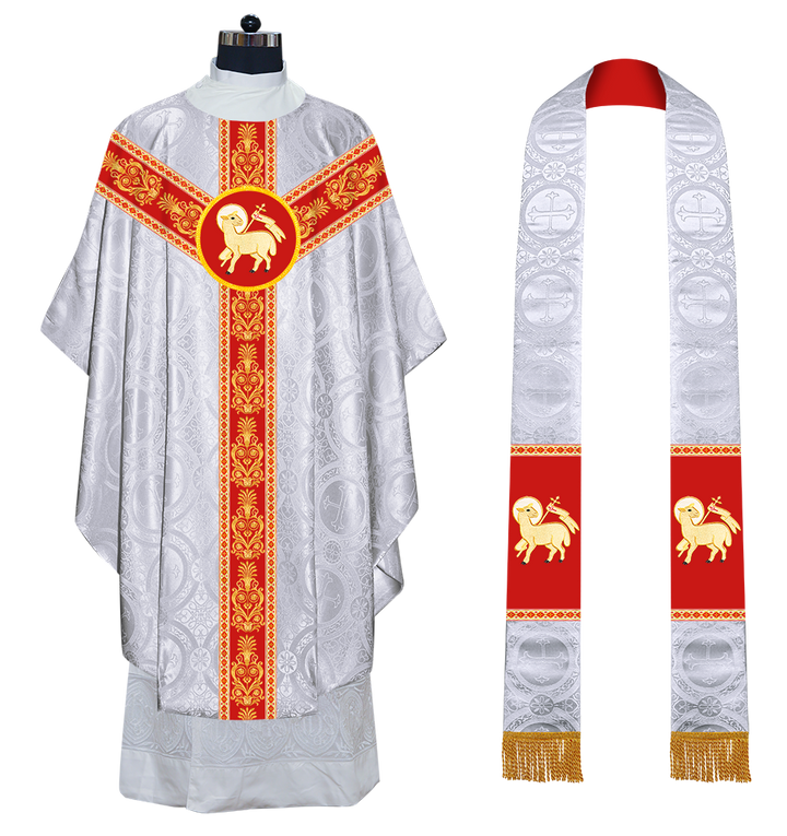 Gothic Chasuble Vestments With Ornate Braids and Trims